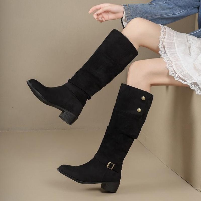 Vintage Fashion Online - Women Slouchy Knee High Boots Vintage