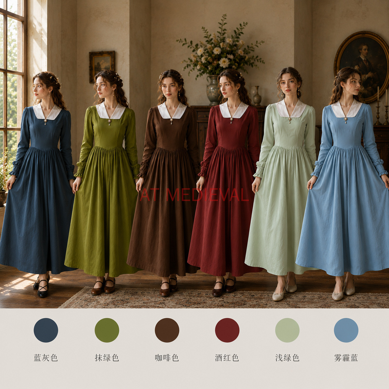Vintage Fashion Stores - Vintage Victorian Day dress Colonial Clothes