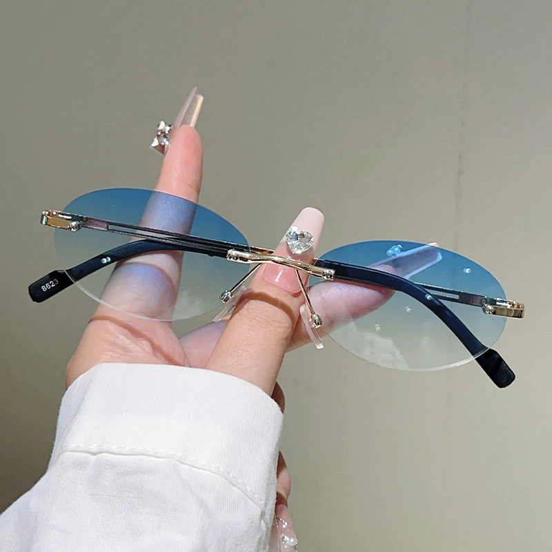 Rimless Oval Sunglasses Women  - огляд і ціна Vintage Outdoor Fashion
