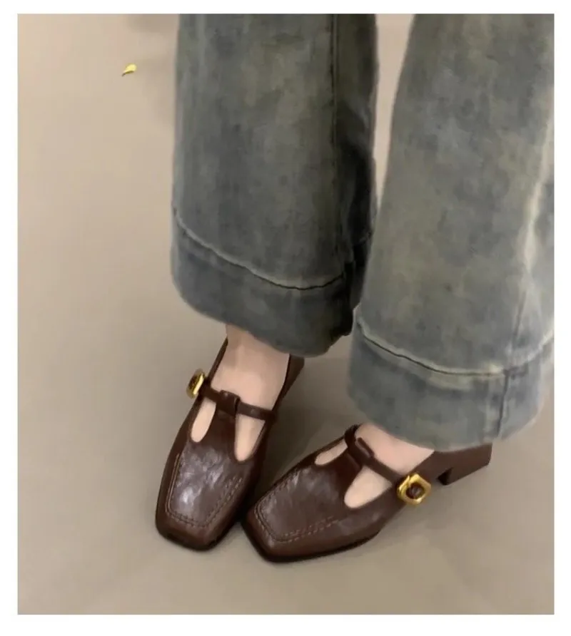 Women Square Toe T-Strap Mary  - огляд і ціна Vintage Fashion Dresses