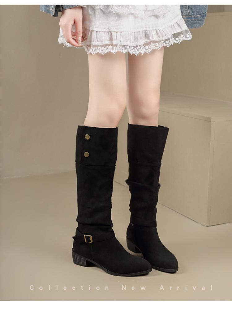 Women Slouchy Knee High Boots  - огляд і ціна Vintage Fashion Online