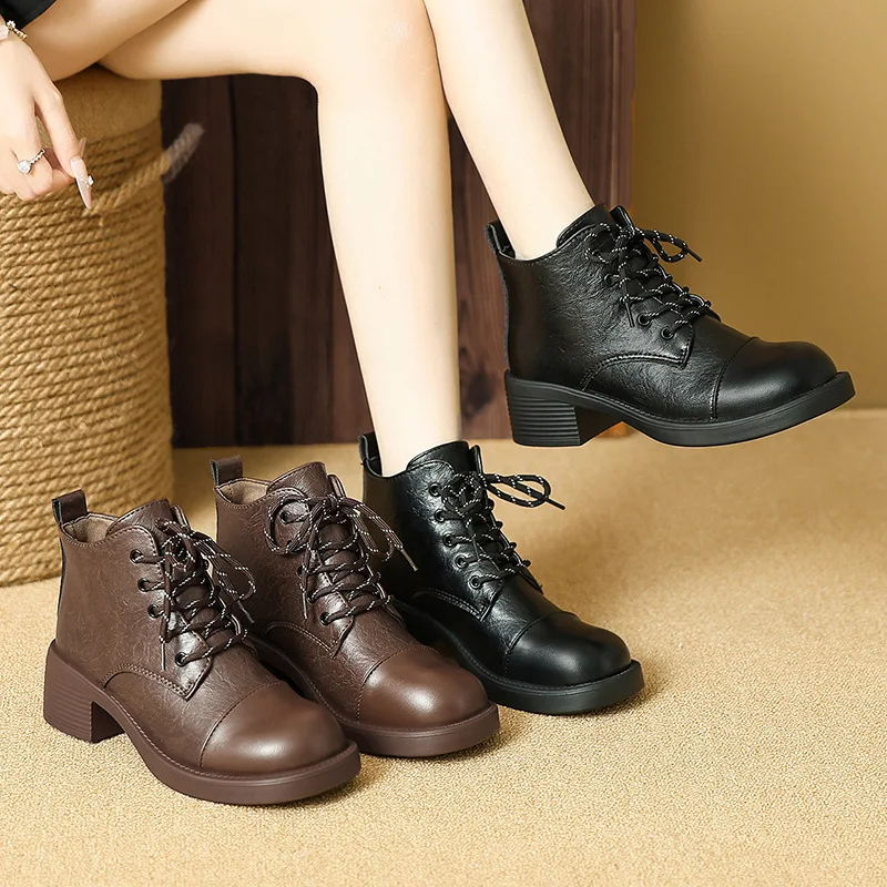 Women Short Boots  Autumn Wint - огляд і ціна Vintage Outdoor Fashion