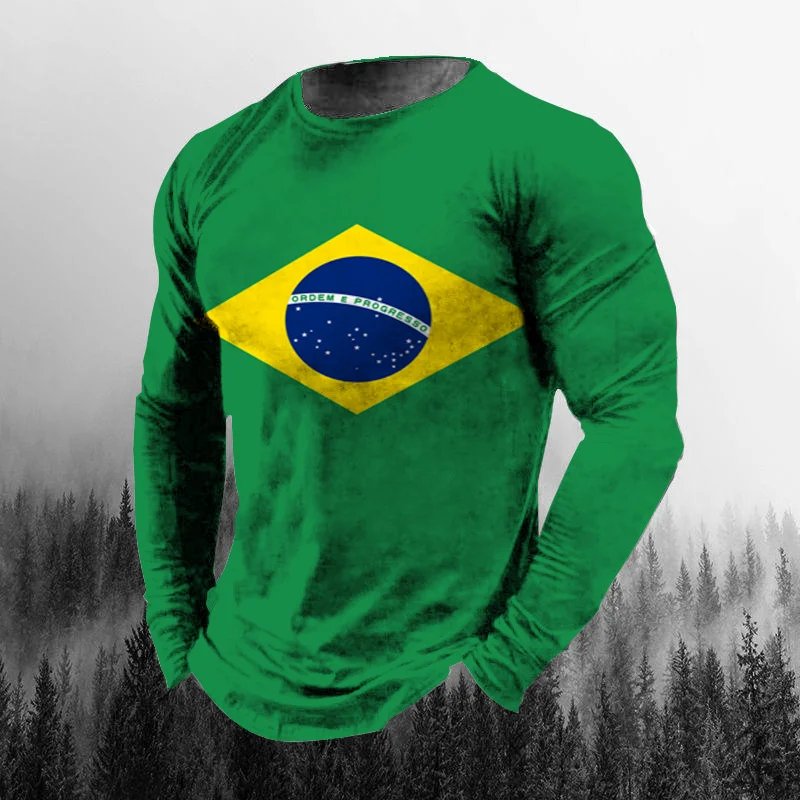 Vintage Brazilian Flag 3D Prin - огляд і ціна Vintage Outdoor Fashion